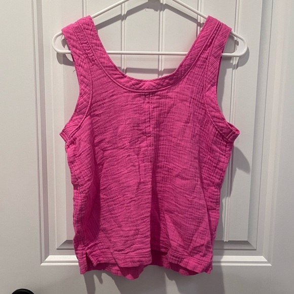 LOFT Hot Pink Tank Top Y2K Barbie Spring Summer 90s Retro Coquette Cottagecore - Picture 7 of 9